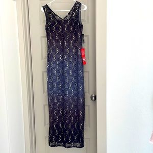 Onyx nite size 4P, purple, dark blue multicolor, dress, shiny sequin, stretchy